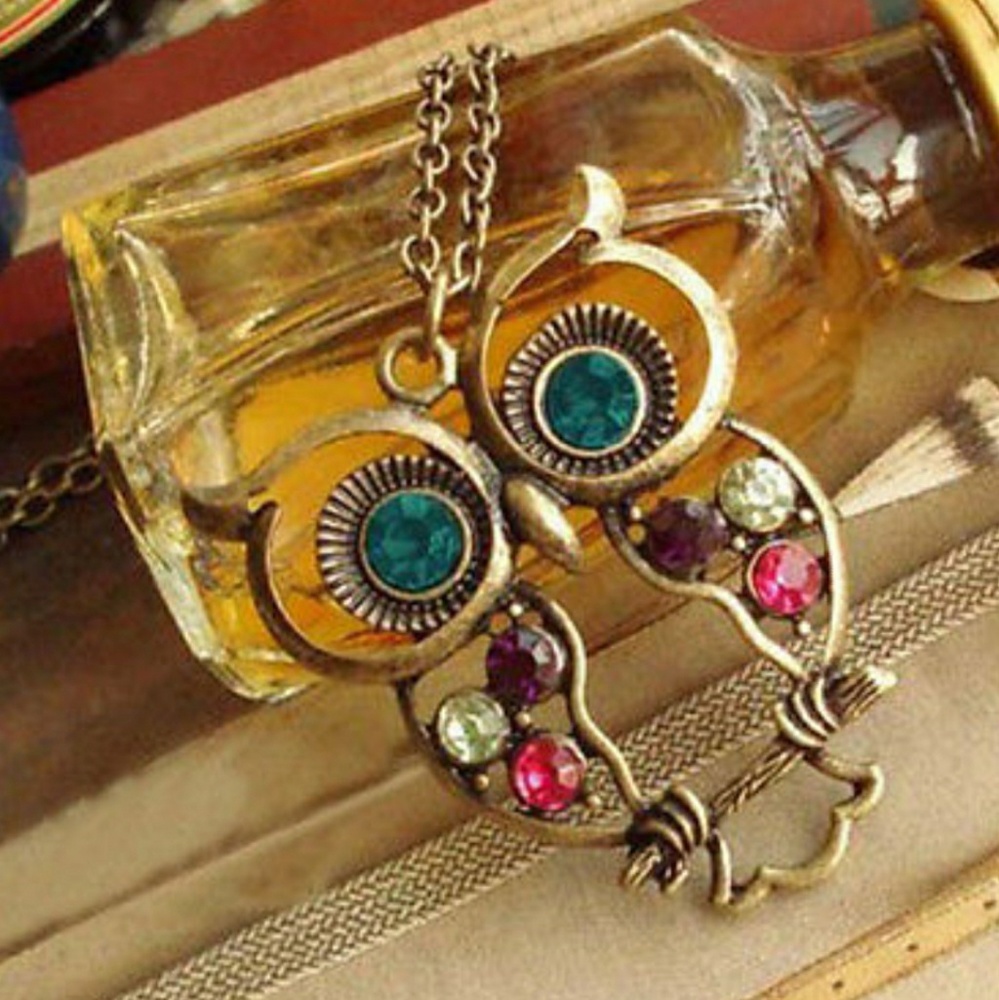 Owl necklace.
